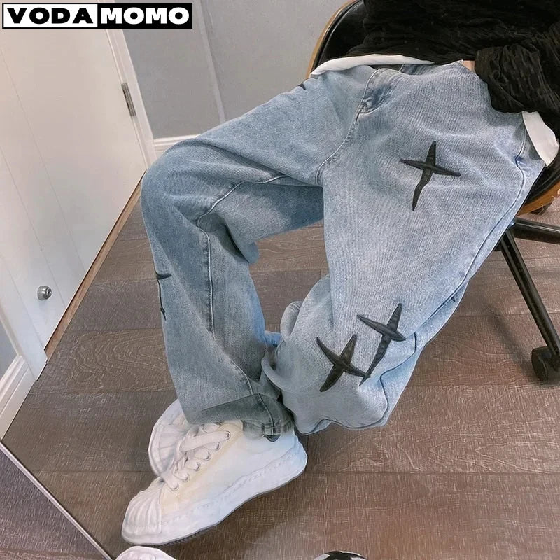 Streetwear Baggy Mens Jeans Graphic Design