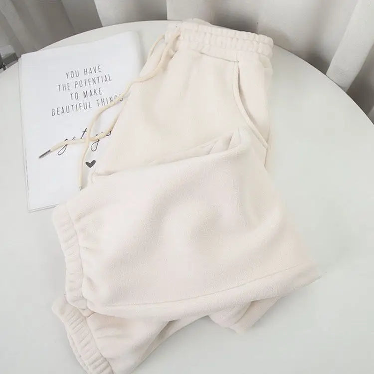 Women Winter Fleece Pants Loose Wide Leg High Comfortable