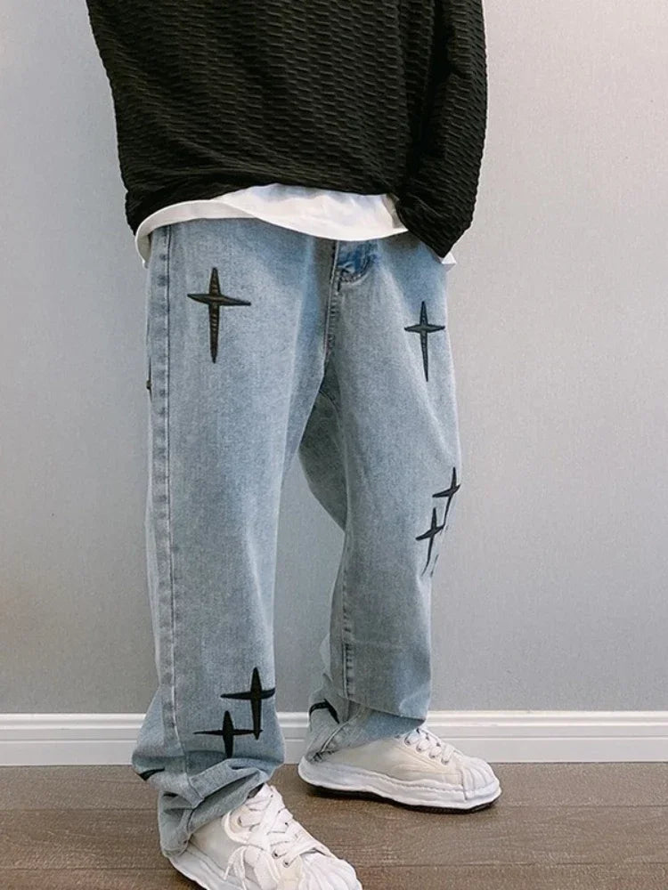 Streetwear Baggy Mens Jeans Graphic Design