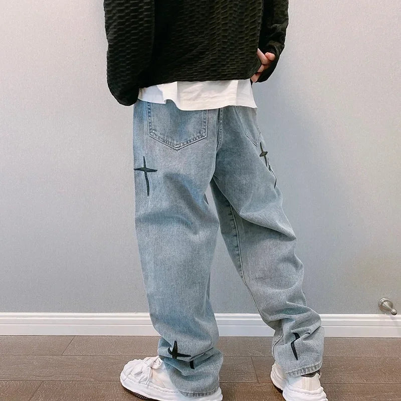 Streetwear Baggy Mens Jeans Graphic Design