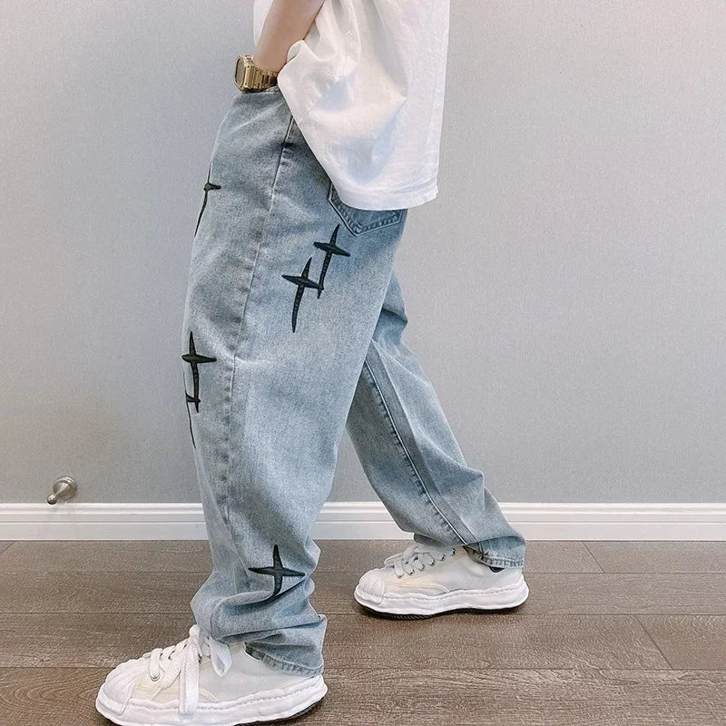 Streetwear Baggy Mens Jeans Graphic Design