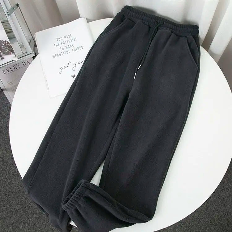 Women Winter Fleece Pants Loose Wide Leg High Comfortable